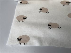 Bomulds flannel - med de sødeste får